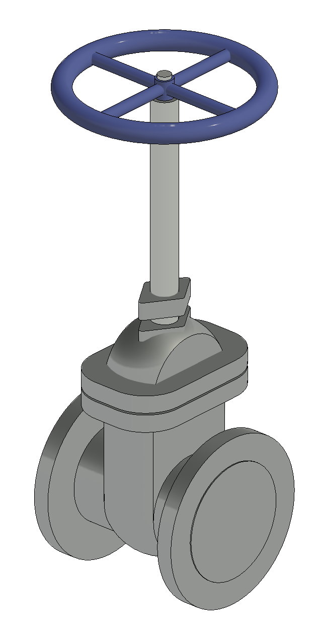 3D Revit render of the Kinship REWORKED gate valve family.